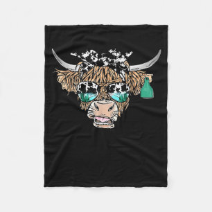 Not Today Heifer Vintage Lady Cow Ladies Heifer Fleece Blanket