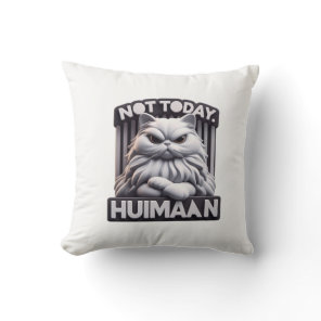 Not Today Huimaan Funny Angry Cat Design – Grumpy  Throw Pillow