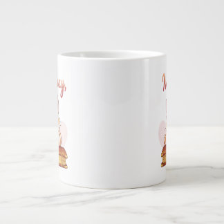 Not Today Human Cute Cat on Book Funny Design Giant Coffee Mug