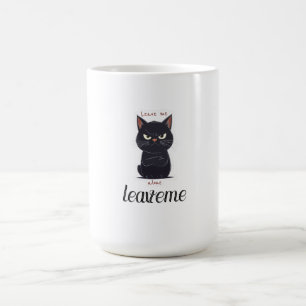 Not Today Human Funny Grumpy Black Cat Coffee Desi Mug
