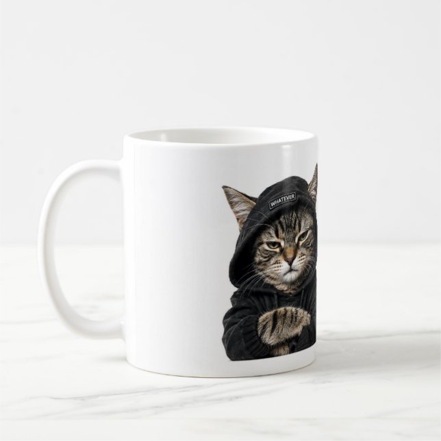 Not Today, Human – Funny Grumpy Cat Coffee Mug (Left)