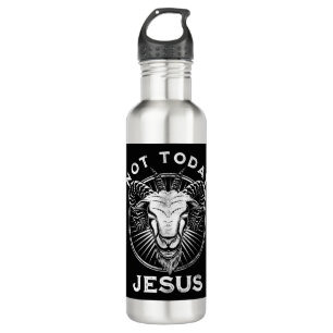Not Today Jesus Funny Satanic Atheist Black Goth M Stainless Steel Water Bottle