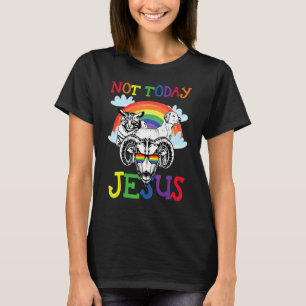 Not Today Jesus Gay Pride Lgbt Satan Goat T-Shirt