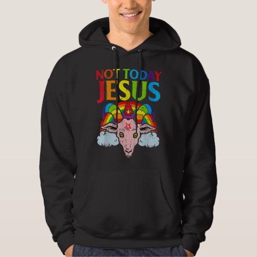 Not Today Jesus Rainbow Satanic Vintage Not Today  Hoodie