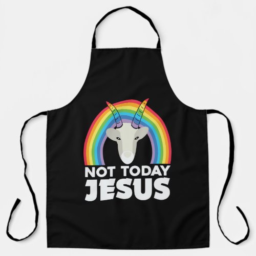 Not Today Jesus Satan Goat Apron