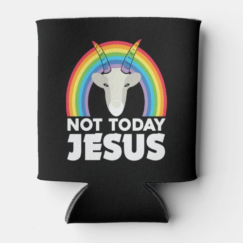 Not Today Jesus Satan Goat Can Cooler