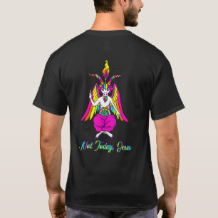 Not Today Jesus Satanic Baphomet Goat Face Horn 90 T-Shirt