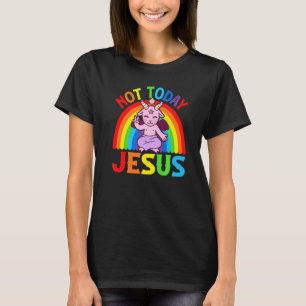 Not Today Jesus Satanic Baphomet Sigil Pentagram S T-Shirt