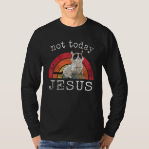 Not Today Jesus Satanic  Cat Rainbow T-Shirt