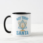 Not Today Santa Jewish Hanukkah Holiday Menorah Mug<br><div class="desc">Funny, santa, christmas, hanukkah, menorah, jewish, jew, gift, birthday</div>