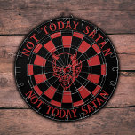 Not Today Satan Black Red  Dart Board<br><div class="desc">Introducing the ultimate statement piece for your game room or man cave - the "Not Today Satan" Red & Black Dartboard with Devil Pic in the center! This unique and edgy dartboard is perfect for those who appreciate a touch of darkness in their decor. The vivid red and black color...</div>
