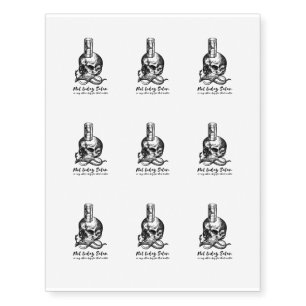 Not Today Satan - Black Skull Temporary Tattoos