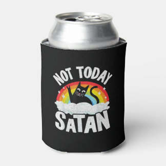 Not Today Satan Cat Rainbow Goth Jesus Funny Death Can Cooler