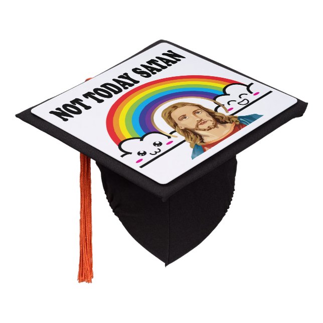 Not Today Satan Graduation Cap Topper (Angled)