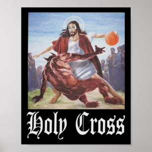 Not Today Satan Jesus Crossover Bysketbyll Holy Cr Poster