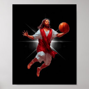 Not Today Satan Jesus Funny Slam Holy Dunk Basketb Poster