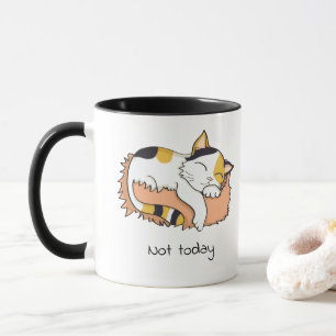 Not Today Sleeping Calico Cat Mug