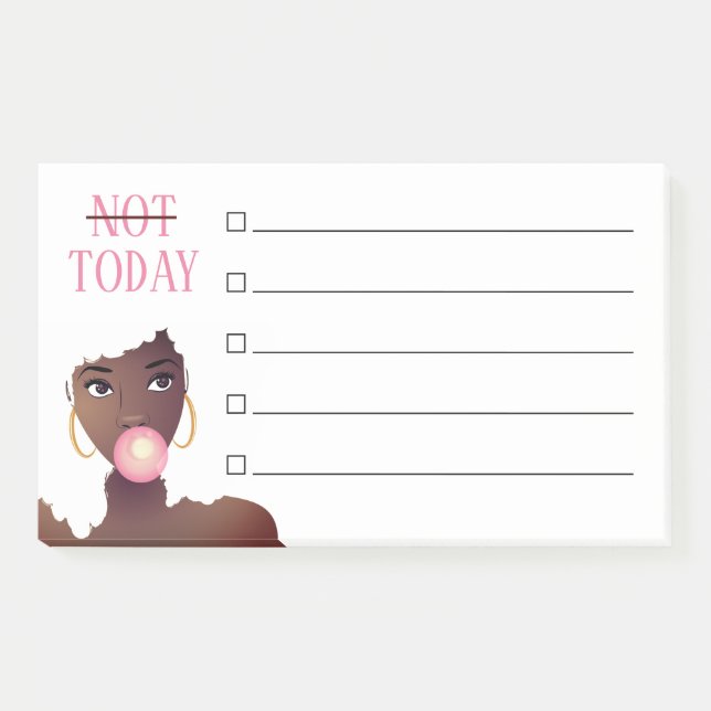 Not Today, To Do Checklist | Natural Beauty Post-it Notes (Front)