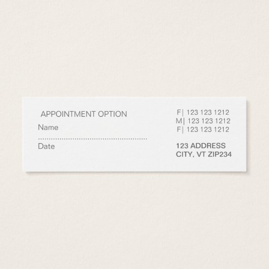 Not too Little for Appointment Minimal  Concept (Back)