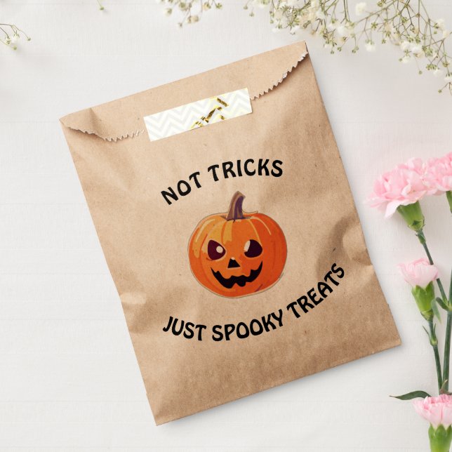 Not tricks Just spooky treats cute Halloween  Favor Bag (Sealed)