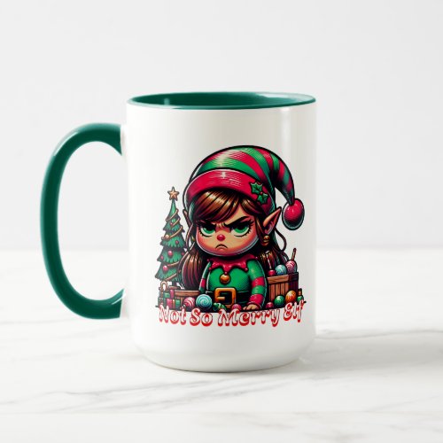Not Very Merry Christmas Elf  Funny Personalized Mug