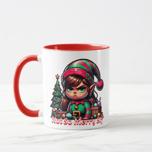 Not Very Merry Christmas Elf  Funny Personalized Mug