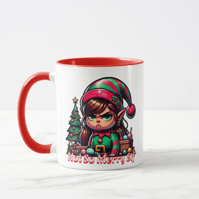 Not Very Merry Christmas Elf | Funny Personalized Mug (Left)