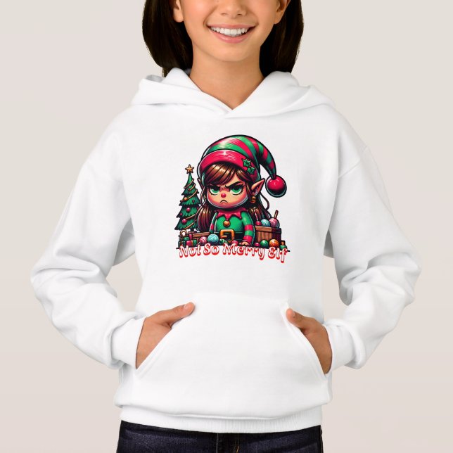 Not Very Merry Christmas Elf Hoodie (Front)