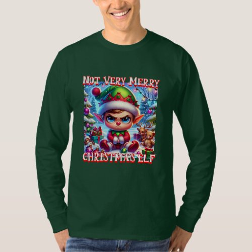 Not Very Merry Christmas Elf T_Shirt