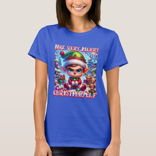 Not Very Merry Christmas Elf T-Shirt (Front)