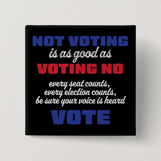 Not Voting is as Good as Voting No Button (Front)