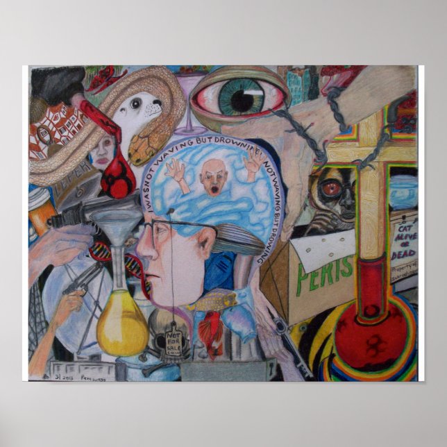 Not Waving But Drowning Original Art Poster (Front)