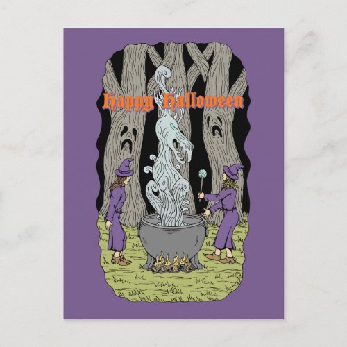 Not What They Expected Happy Halloween Postcard