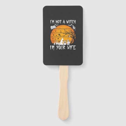 Not Witch Wife Halloween Sunset Cauldron_1 Hand Fan