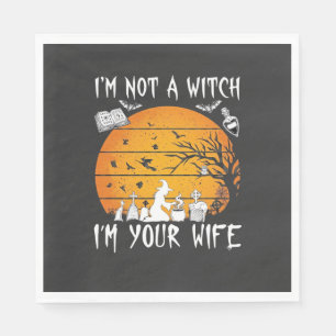 Not Witch Wife Halloween Sunset Cauldron_1 Napkins