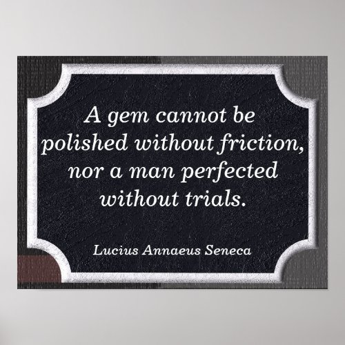 Not without trials _ Seneca quote _ art print