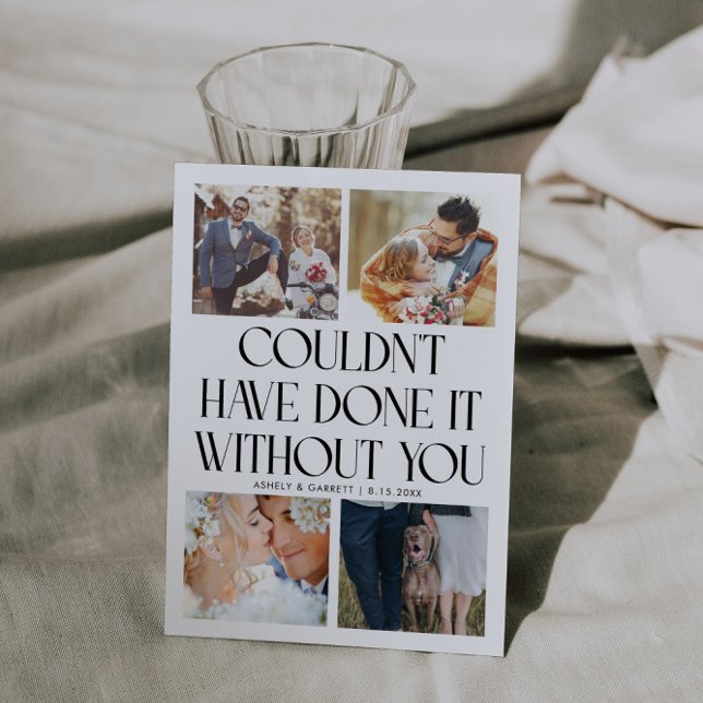 Not Without You Wedding 4-Photo White Thank You Card (Creator Uploaded)