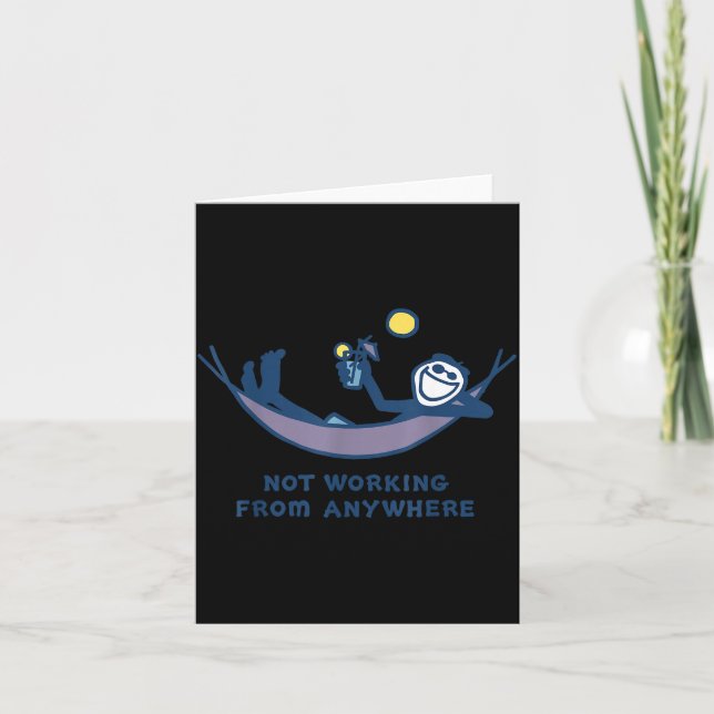 Not Working From Anywhere Funny Vacation Remote Wo Card (Front)