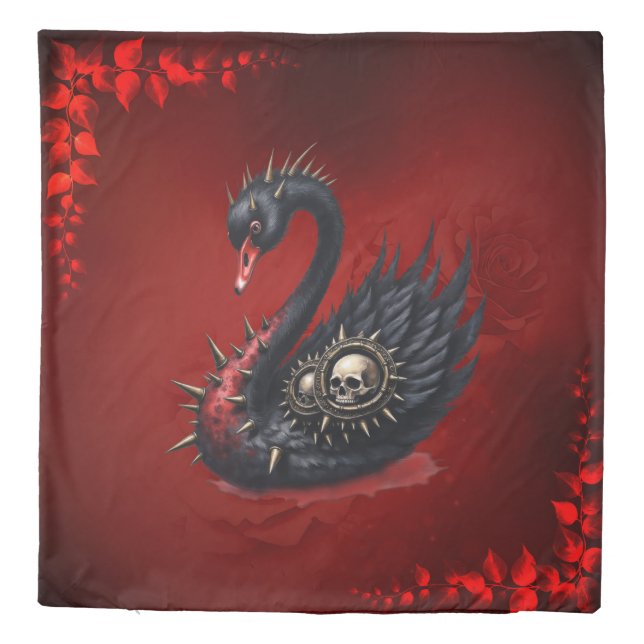 Not Your Average Swan – Spikes, Skulls & Sass.  Duvet Cover (Back)