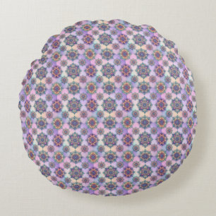 Not Your Ordinary Snowflakes VI Round Pillow
