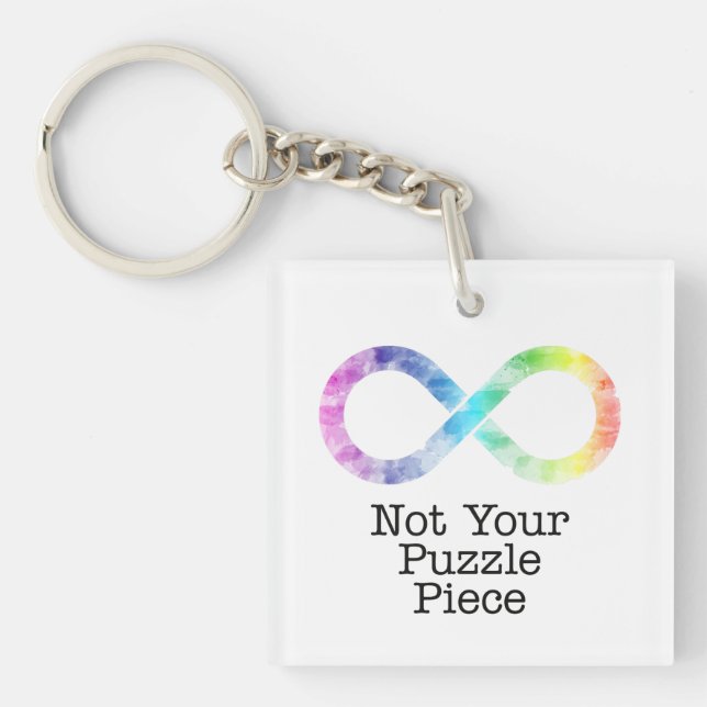 Not your puzzle piece- autism awareness/acceptance keychain (Front)