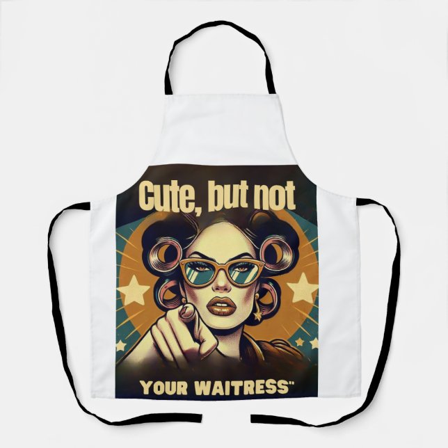 Not Your Waitress – Retro Empowerment Art Apron (Front)