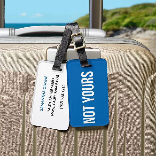 Not Yours Personalized Luggage Tag | Cobalt (Creator Uploaded)