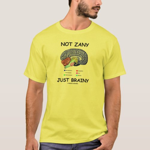 Not Zany Just Brainy Brain Anatomy Humor T_Shirt