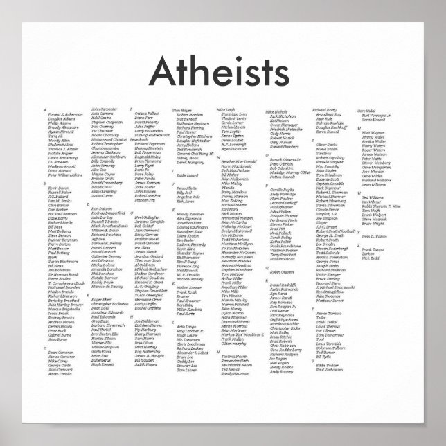 notable atheists, Atheists Poster (Front)