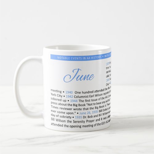 Notable Events in AA History Mug _ June