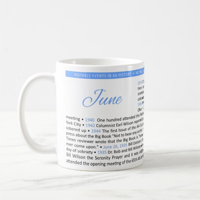Notable Events in AA History Mug - June (Left)