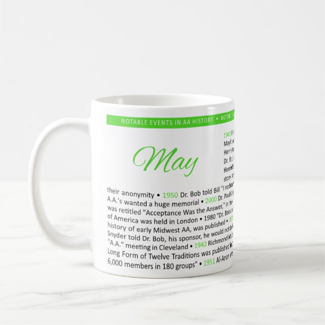 Notable Events in AA History Mug - May (Left)