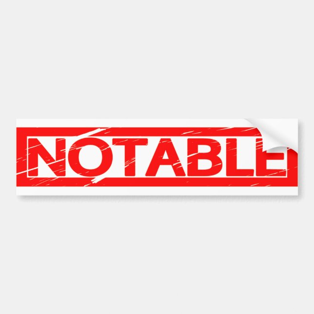 Notable Stamp Bumper Sticker (Front)