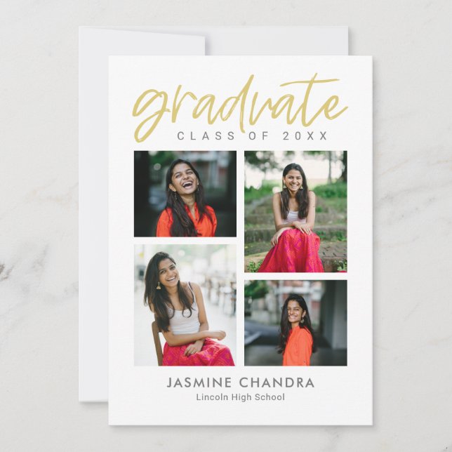 Notably Cool Editable Color Graduation Invitation (Front)